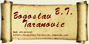 Bogoslav Taranović vizit kartica